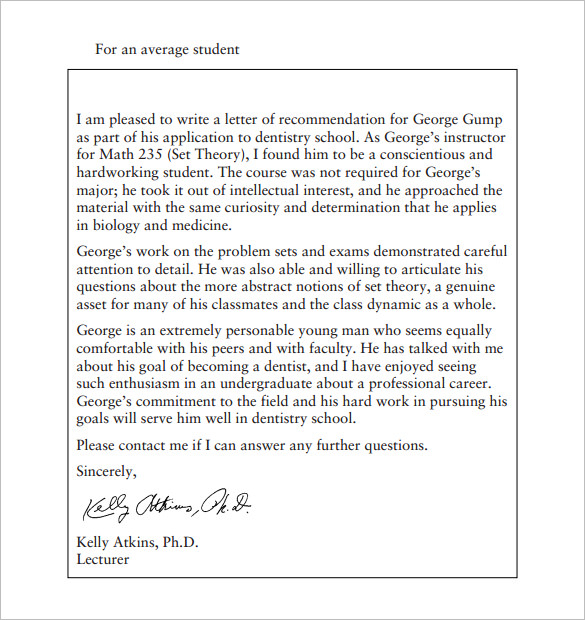 Letter Of Recommendation From Graduate Student Debandje for dimensions 585 X 620