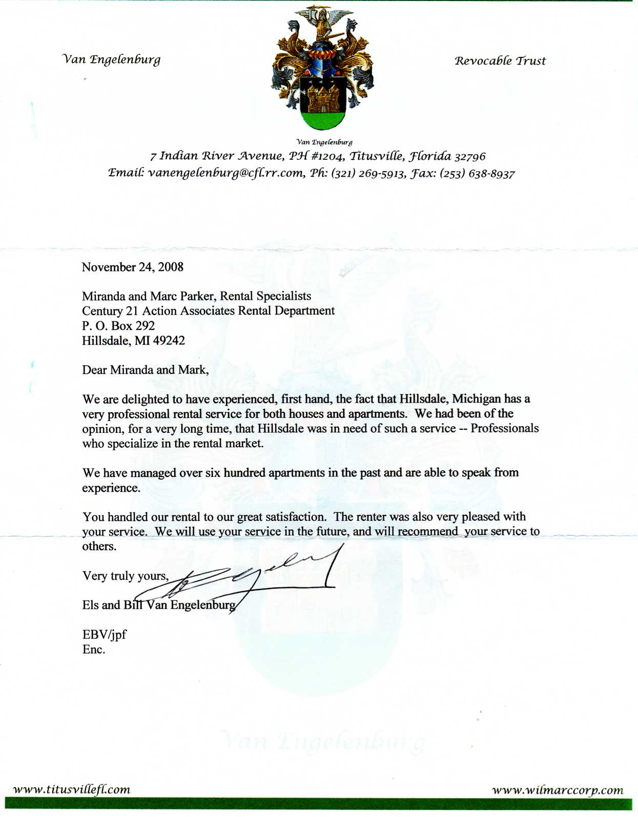 Letter Of Recommendation Hillsdale Rental Management pertaining to dimensions 1245 X 1595