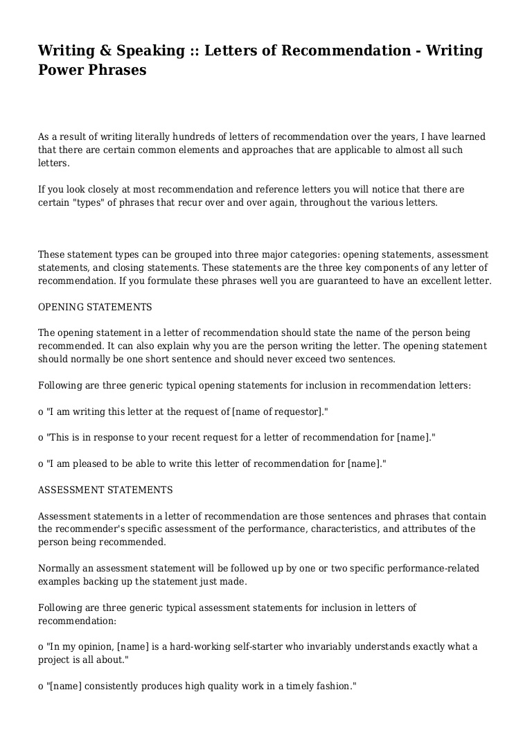 Letter Of Recommendation Keywords Enom in dimensions 768 X 1087