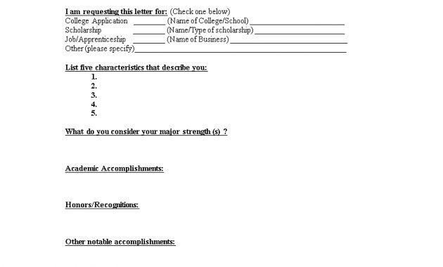 Letter Of Recommendation Request Form Templates At throughout sizing 816 X 1056