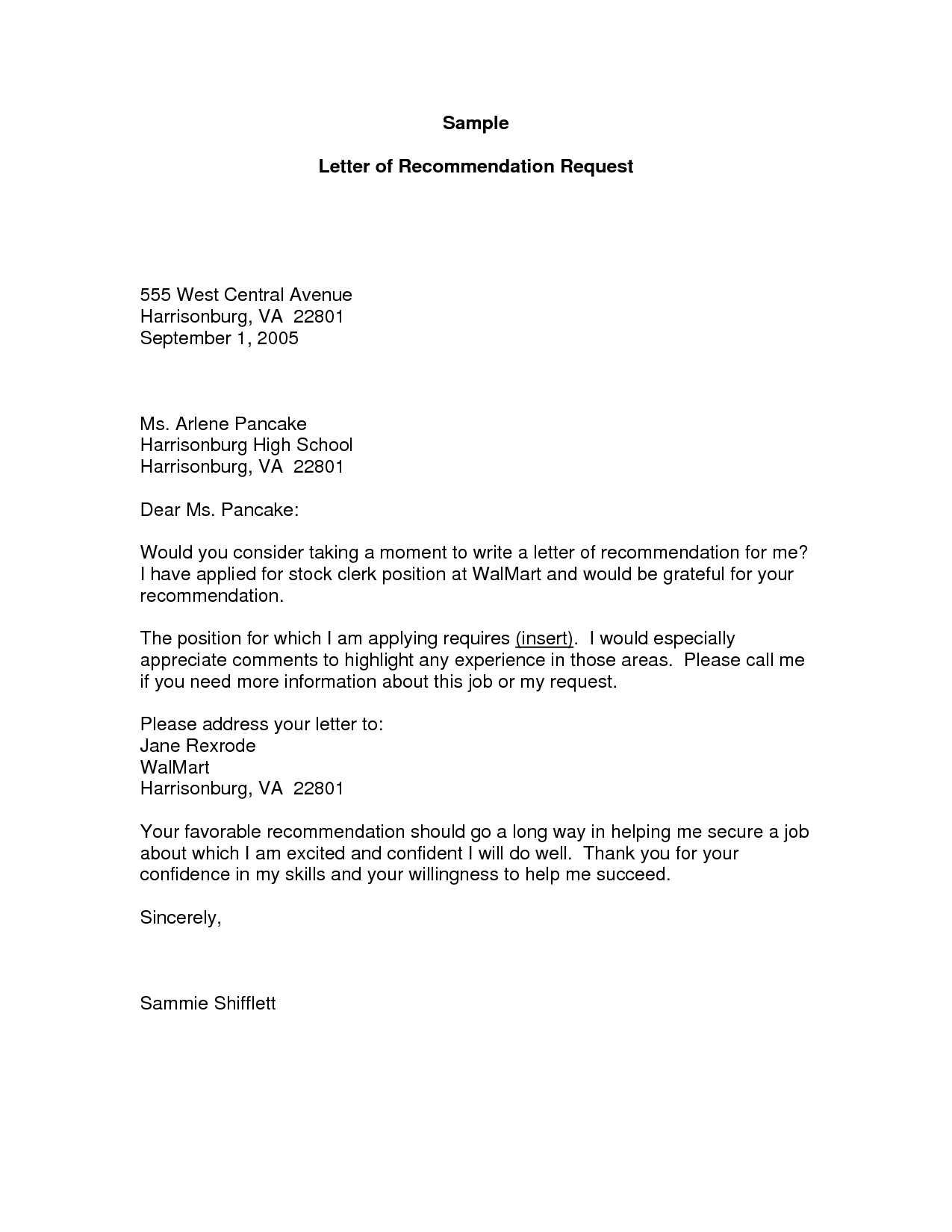 Letter Of Recommendation Request Template Template Business inside size 1275 X 1650