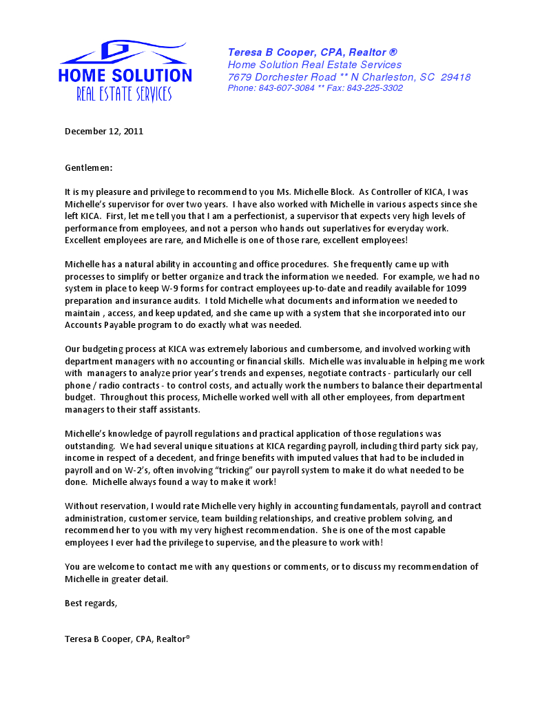 Letter Of Recommendation T Cooper With Images Letter regarding size 800 X 1035