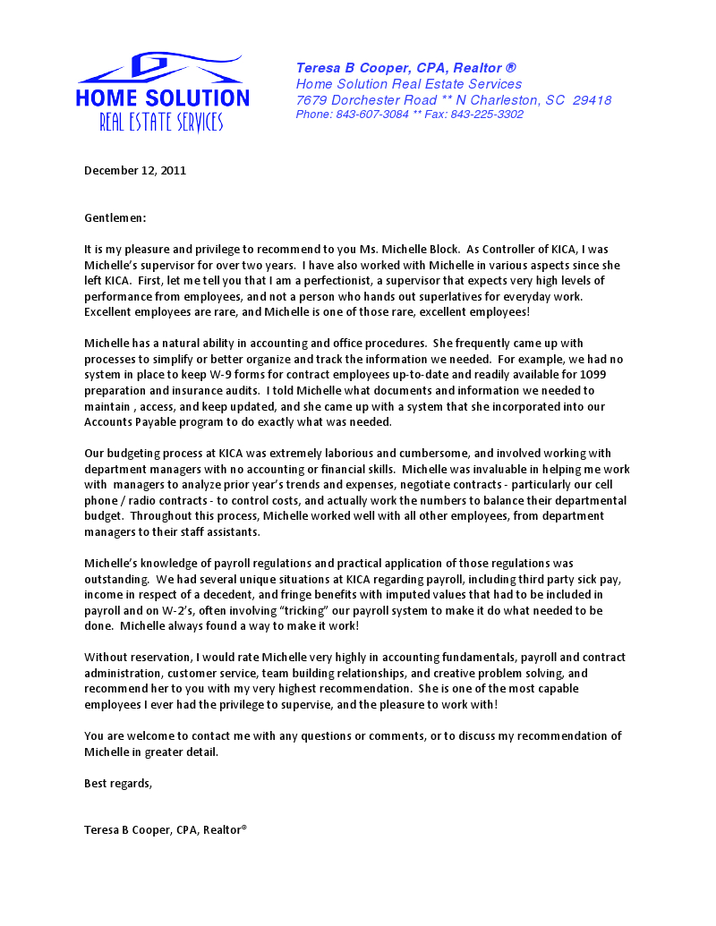 Letter Of Recommendation T Cooper With Images Letter with sizing 800 X 1035