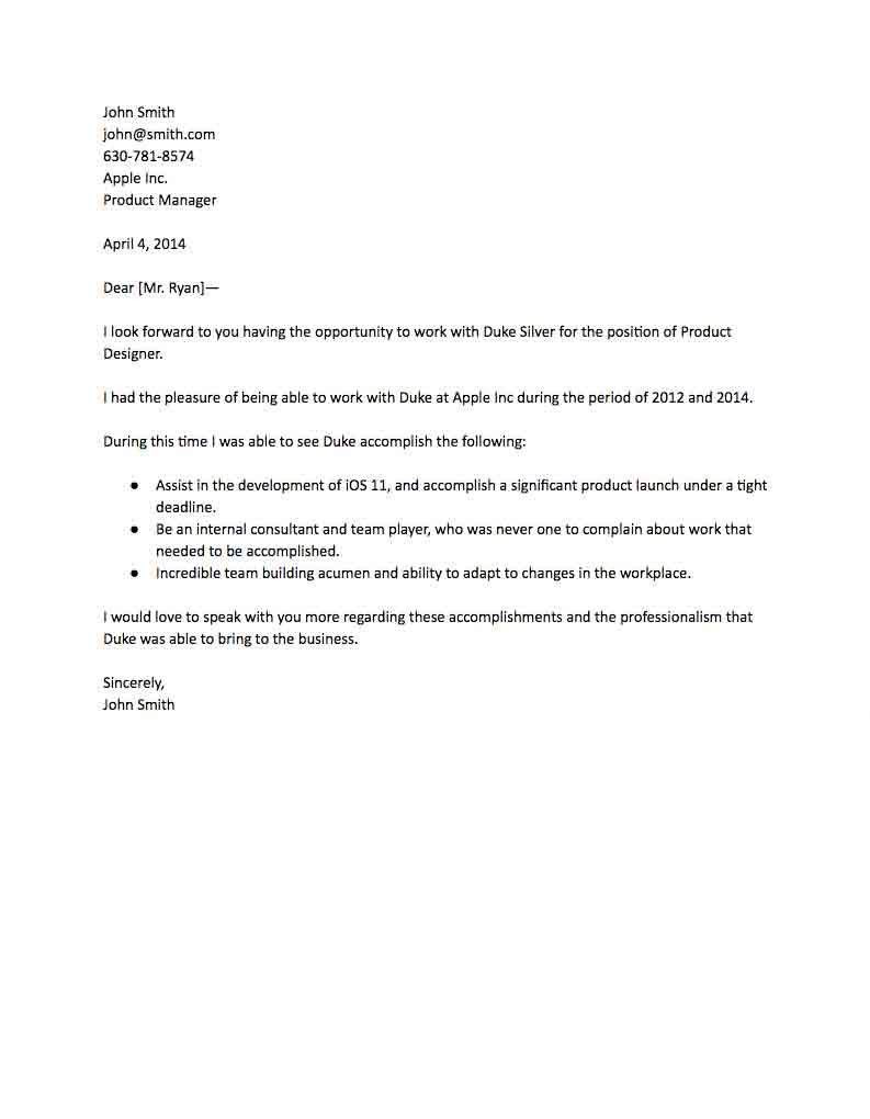 Letter Of Recommendation Bullet Points • Invitation Template Ideas