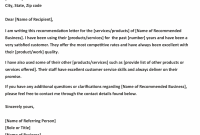 Letter Of Recommendation Template Reference Letter inside sizing 2550 X 3300