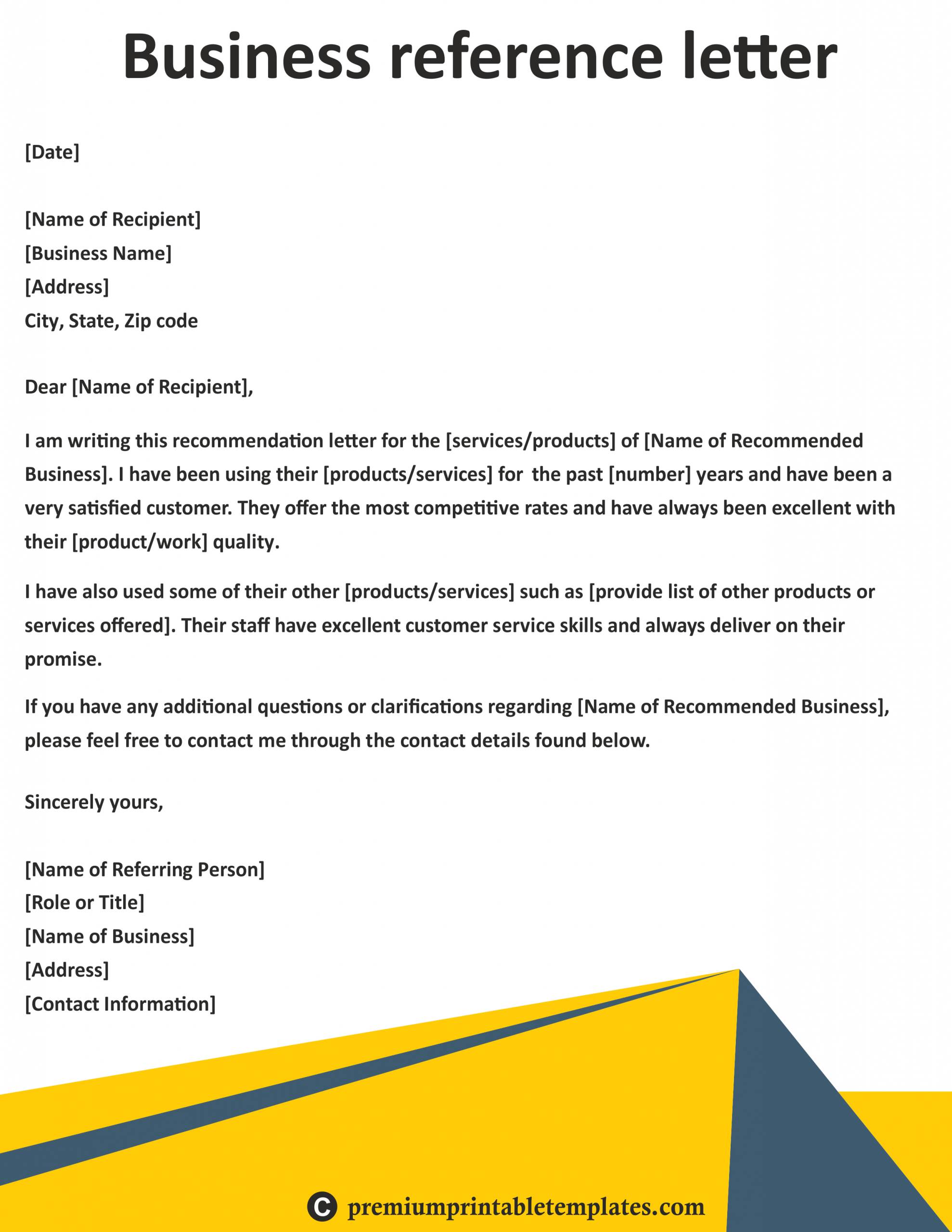 Letter Of Recommendation Template Reference Letter inside sizing 2550 X 3300