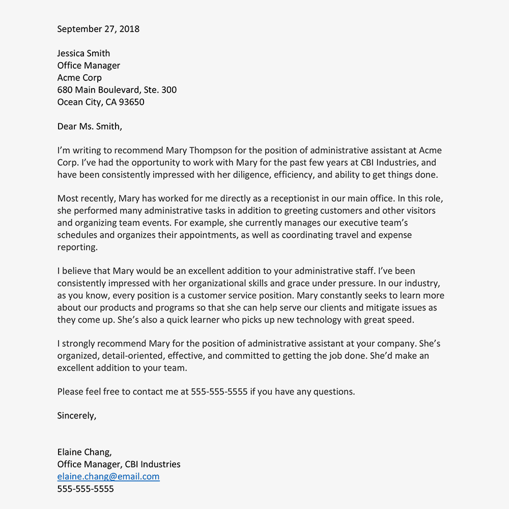 Letter Of Recommendation Template With Examples for dimensions 1000 X 1000