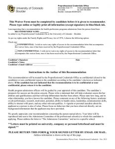 Letter Of Recommendation Waiver Form Enom inside size 791 X 1024