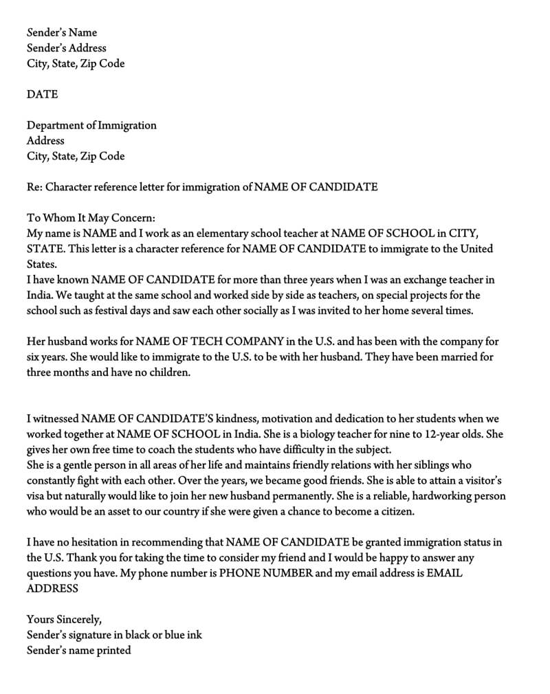 Reference Letter For Immigration Sample from howtostepmom.com