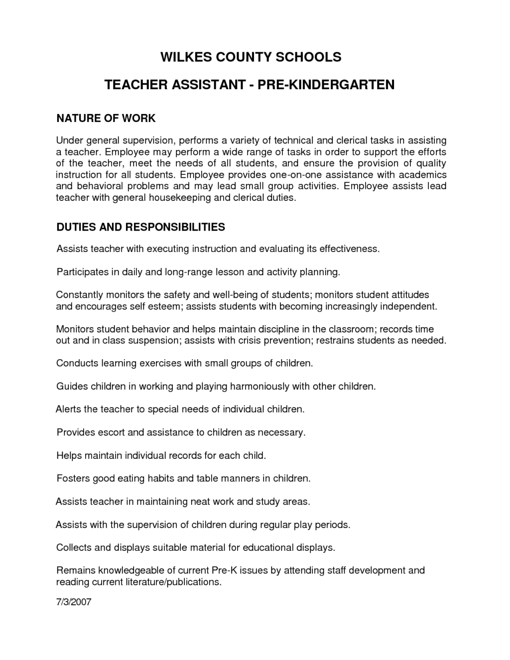 Letter Recommendation For Preschool Teacher Assistant Cover for measurements 1024 X 1325