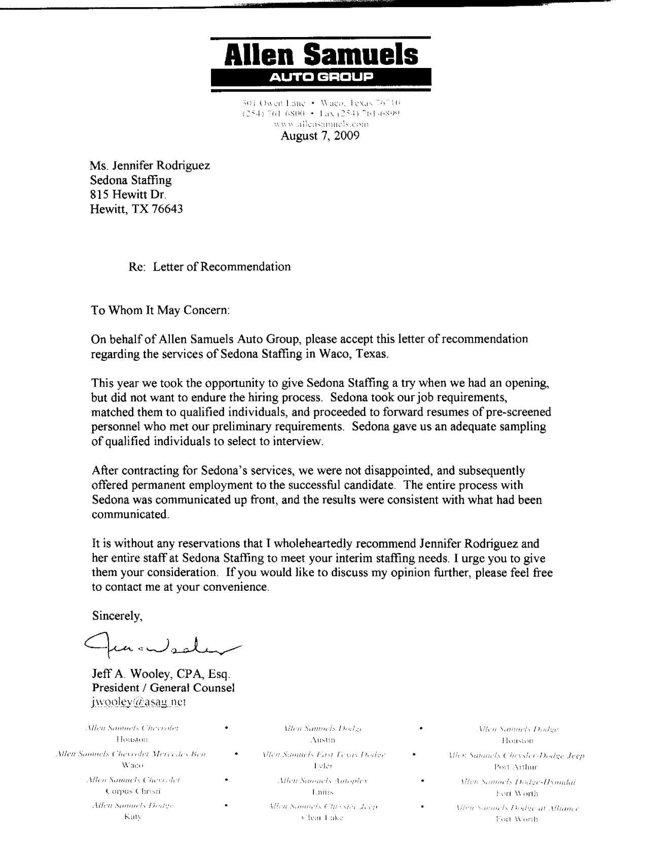 Letters Of Recommendation For Jobs Letter Of in sizing 1280 X 1661