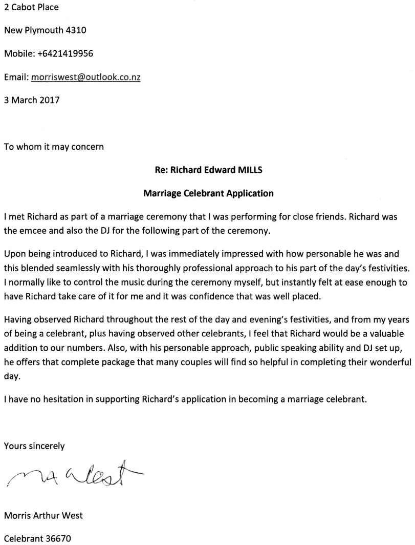 Reference Letter For Marriage Celebrant • Invitation Template Ideas 4466