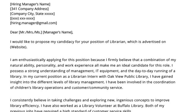 Librarian Cover Letter Example Resume Genius regarding proportions 800 X 1132