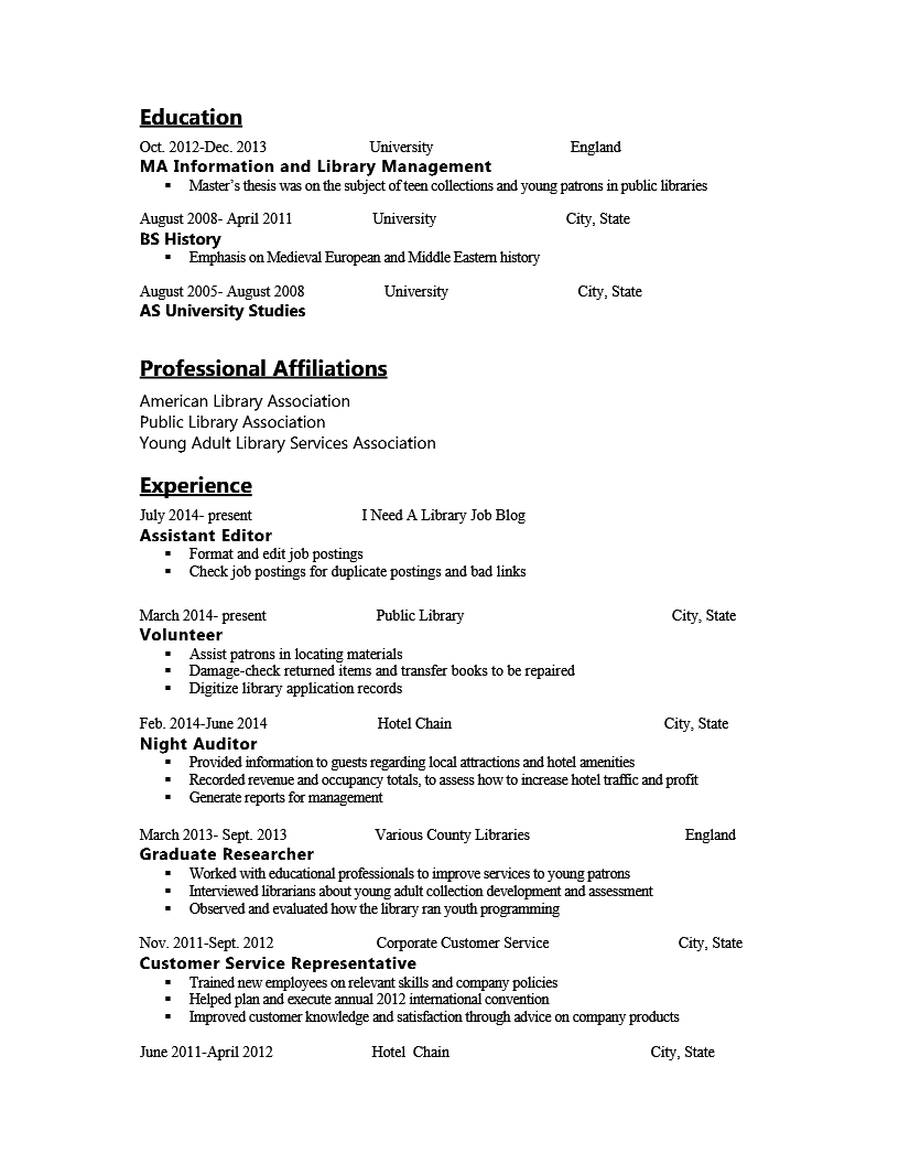 Library Resume Hiring Librarians Page 3 regarding proportions 816 X 1056