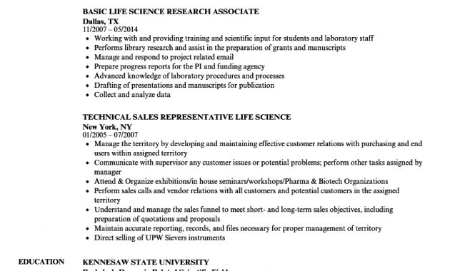 Life Science Resume Samples Velvet Jobs intended for dimensions 860 X 1240