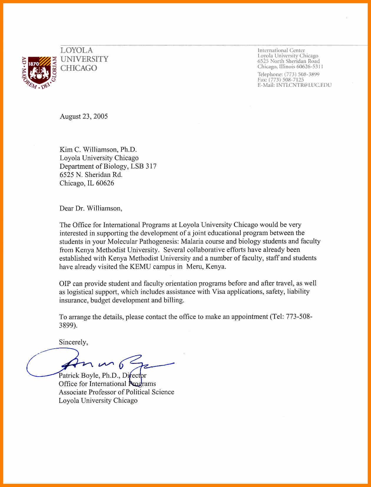 Loyola Recommendation Letter Debandje with proportions 1261 X 1657