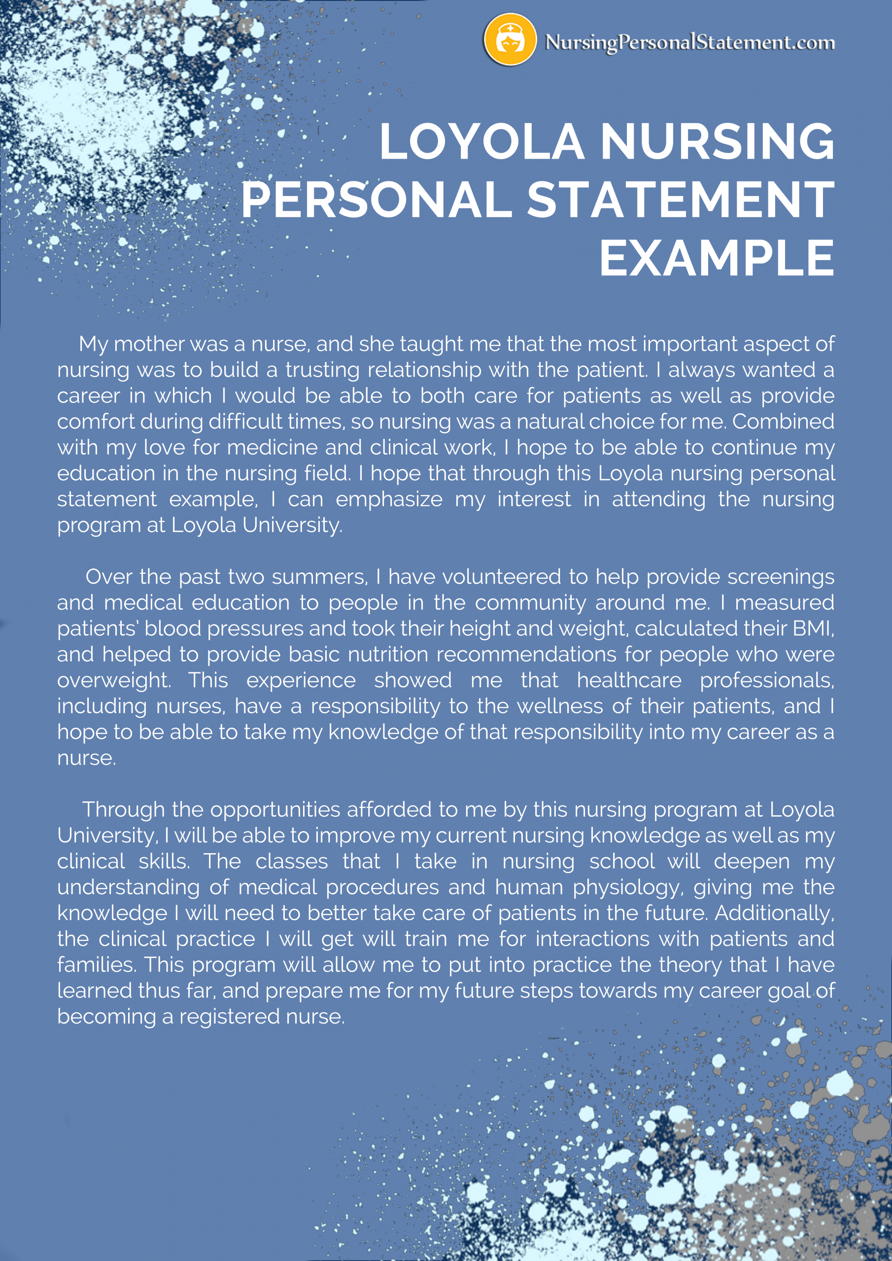 Loyola University Chicago Nursing Personal Statement Help in dimensions 6308 X 8921