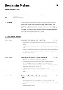 Maintenance Technician Resume Examples Writing Tips 2020 throughout sizing 1440 X 2036