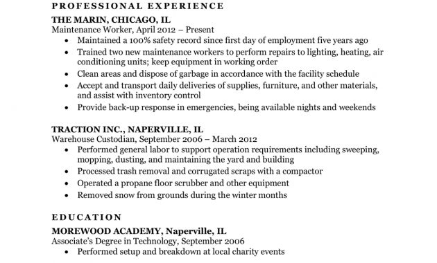 Maintenance Worker Resume Sample Resume Companion inside proportions 1085 X 1404