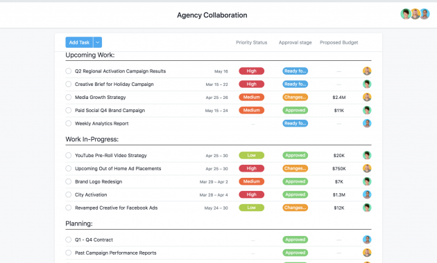 Manage Agencies With An Agency Collaboration Template Asana regarding sizing 4800 X 3060