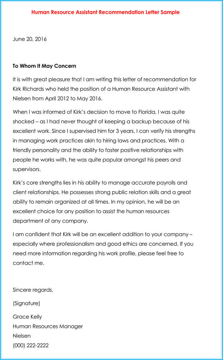 Sample Letter Of Recommendation For Executive Director 