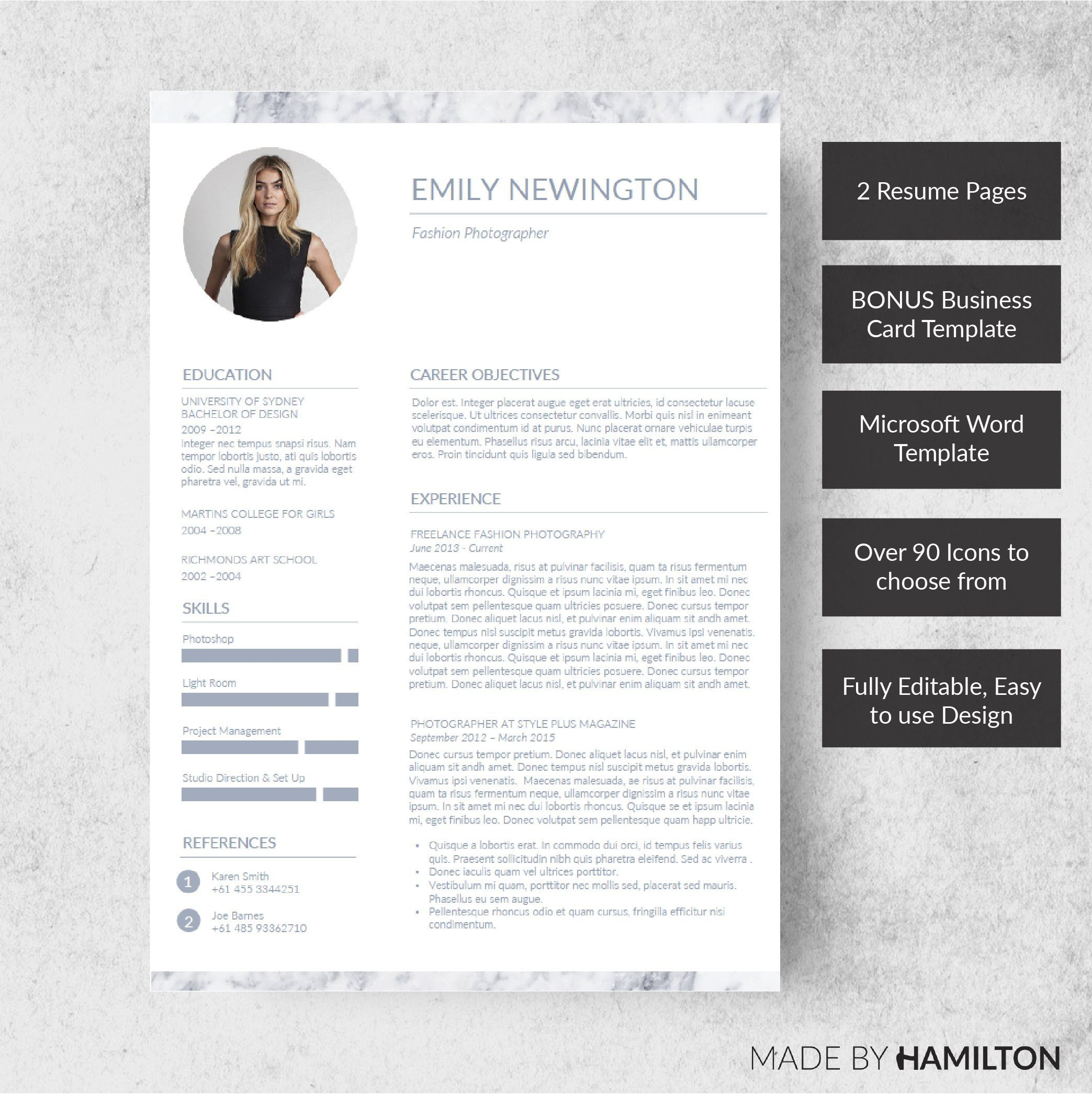 Marble Resume Templatebusiness Card Resume Cv Template pertaining to measurements 2087 X 2093