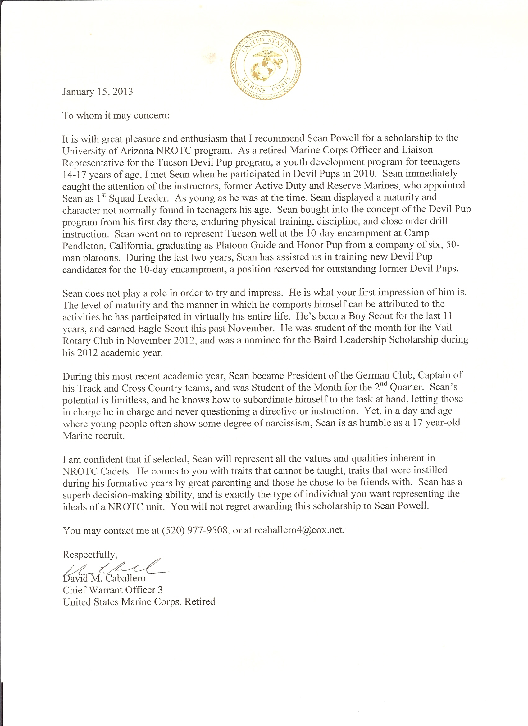 Marine Corps Letter Of Recommendation Example Debandje within dimensions 1700 X 2338