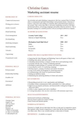 Marketing Assistant Cv Template Debandje pertaining to dimensions 360 X 508