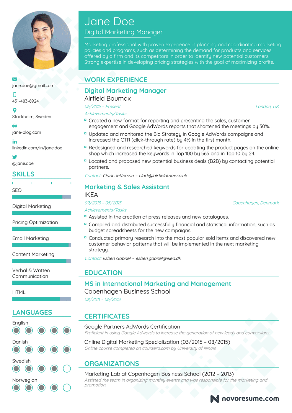 Marketing Resume Example Update Yours Now For 2020 Best within measurements 989 X 1400