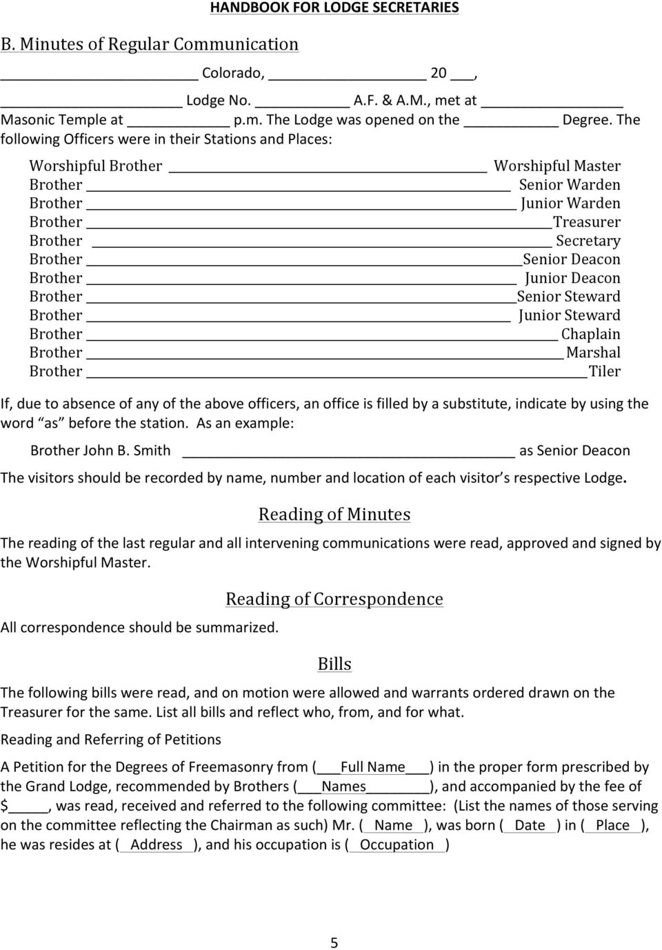 Masonic Meeting Minutes Template within sizing 960 X 1377