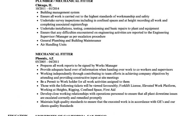 Mechanical Fitter Resume Samples Velvet Jobs pertaining to proportions 860 X 1240