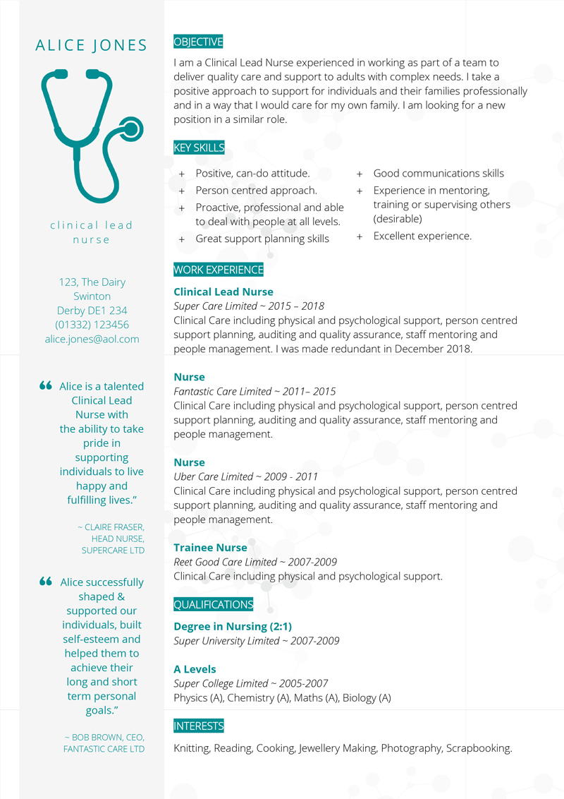 Medical Cv Template Free In Microsoft Word Cv Template intended for proportions 800 X 1132