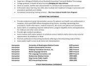 Medical Interpreter Resume Objective Interpreter Resume pertaining to proportions 1275 X 1650
