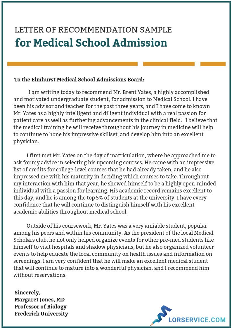 Medical School Letter Of Recommendation Writing Service in sizing 794 X 1123