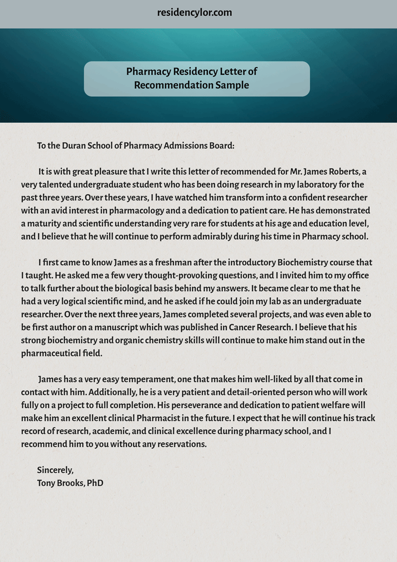 Medical Student Letter Of Recommendation For Residency pertaining to sizing 800 X 1132