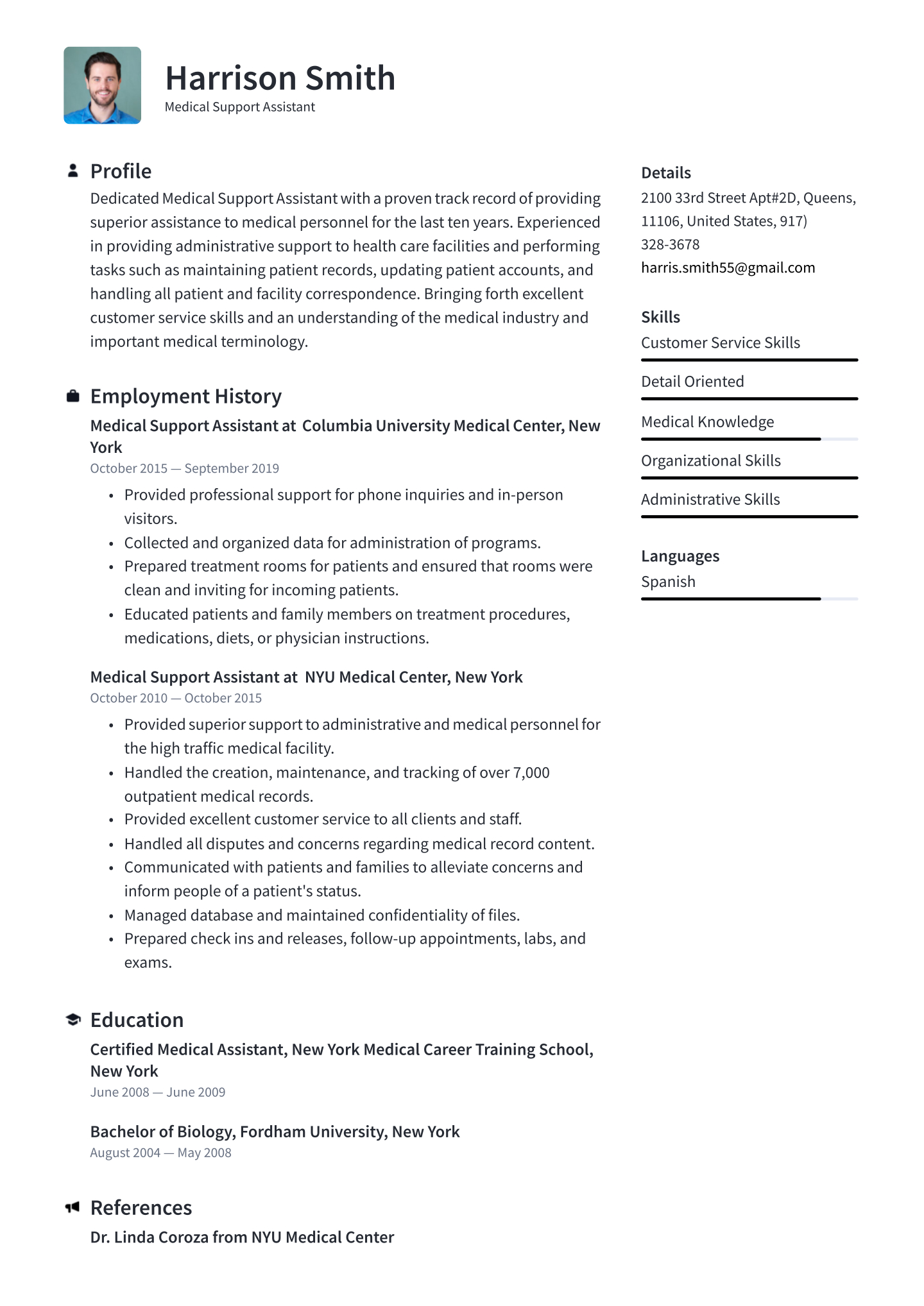 Medical Support Assistant Resume Examples Writing Tips in measurements 1440 X 2036