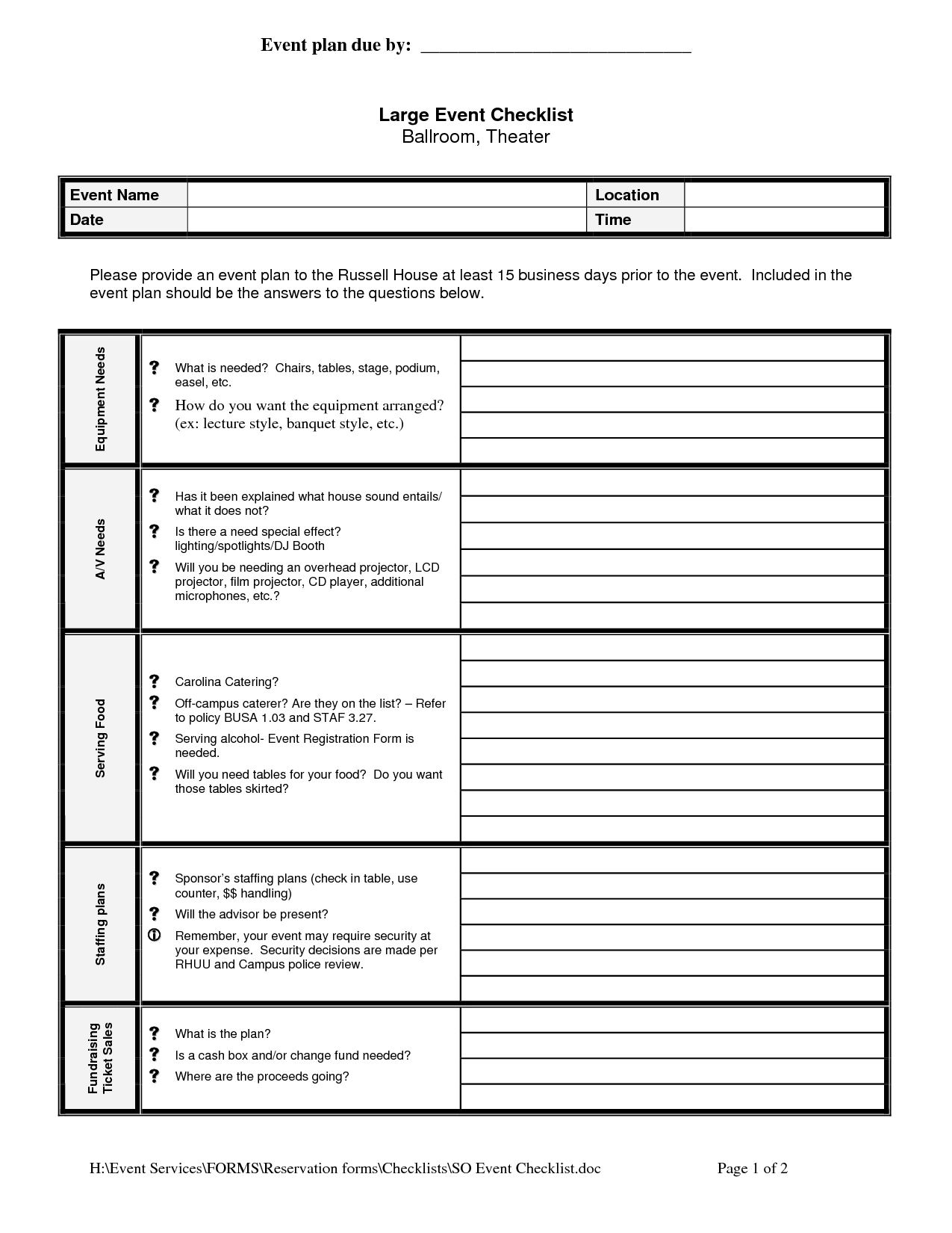 Meeting Checklist Template Images Outdoor Event Checklist throughout size 1275 X 1650