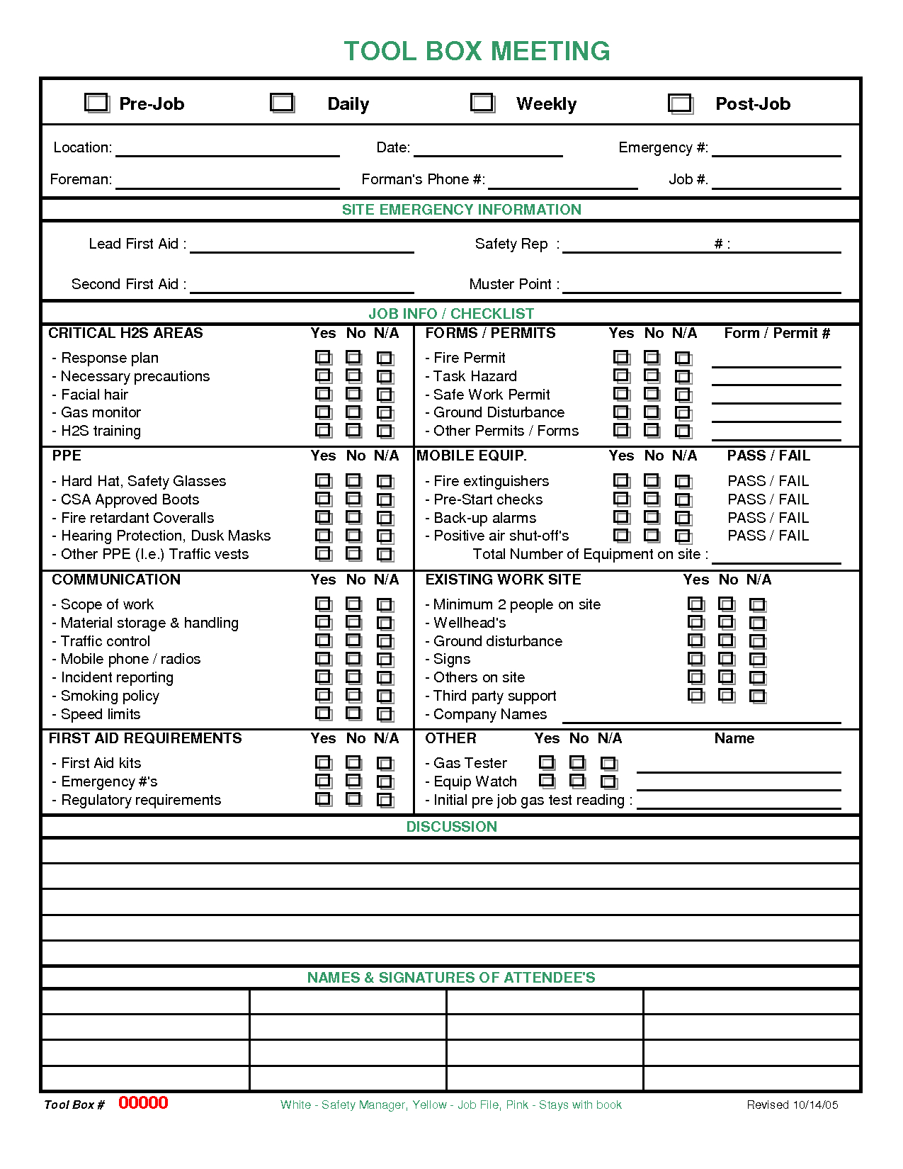 Meeting Checklist Template Images Toolbox Meeting for measurements 1275 X 1650