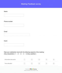 Meeting Feedback Survey Template Zoho Survey regarding size 1150 X 1360