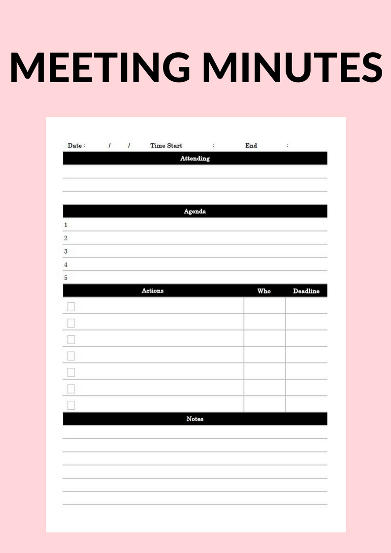 Meeting Minutes Template To Record Your Meeting Discussion inside measurements 794 X 1123