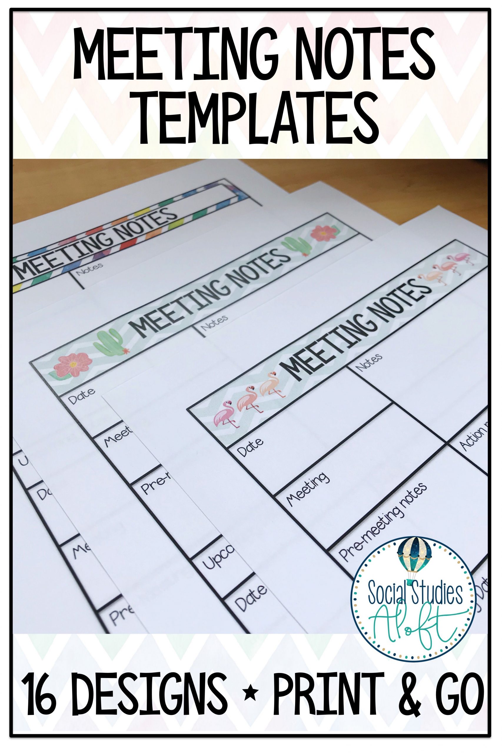 Meeting Notes Templates For Teachers 16 Colorful Designs in size 2999 X 4499
