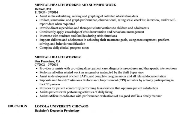 Mental Health Worker Resume Samples Velvet Jobs with proportions 860 X 1240