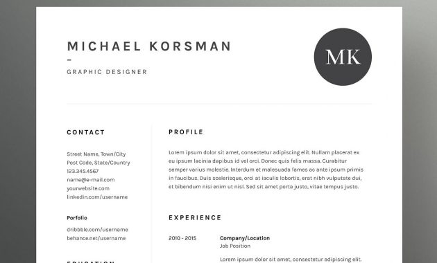 Michael Korsman Resumecv Template throughout measurements 1160 X 870