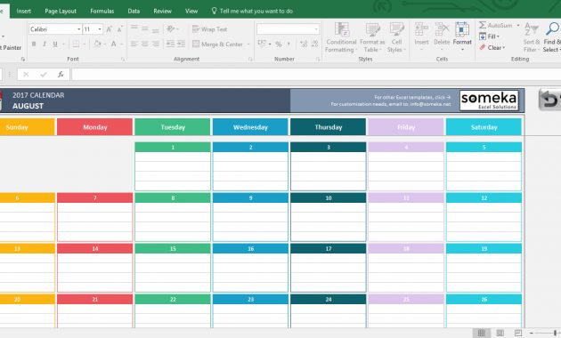 Microsoft Excel Calendar Template Template Business with regard to sizing 1365 X 700