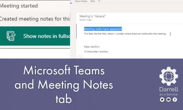 Microsoft Teams And Meeting Notes Tab throughout size 1280 X 720