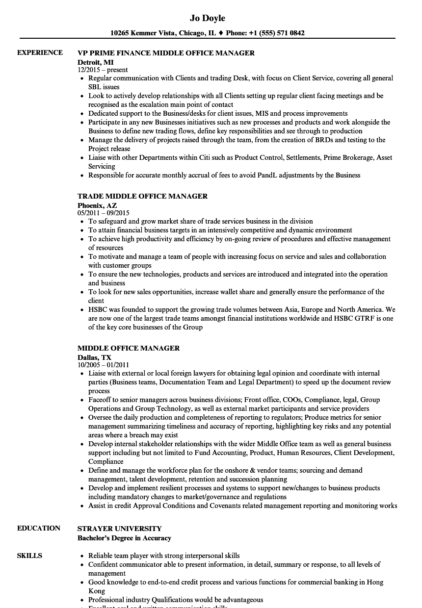 Middle Office Manager Resume Samples Velvet Jobs intended for proportions 860 X 1240