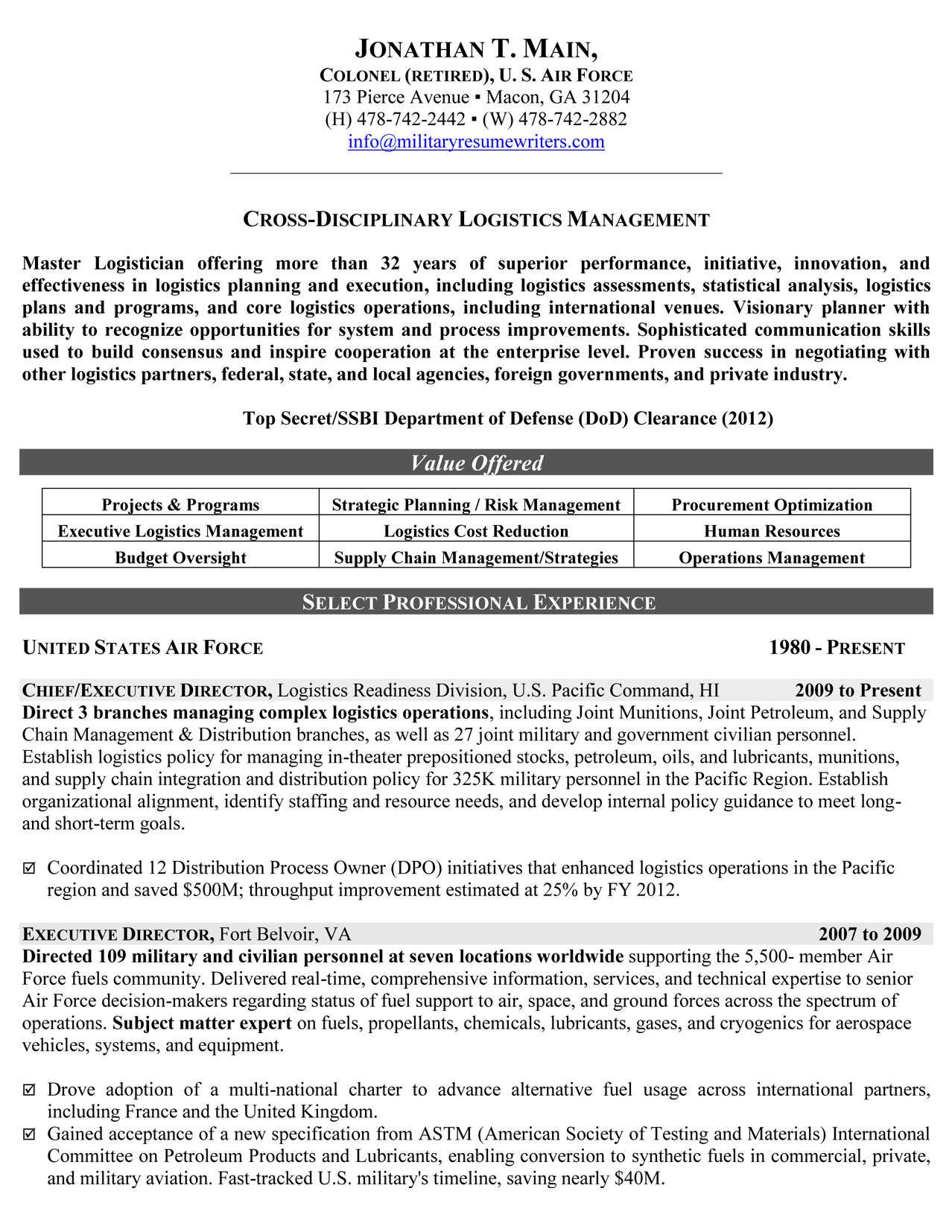 Military Resume Samples Examples Military Resume Writers inside size 1278 X 1654