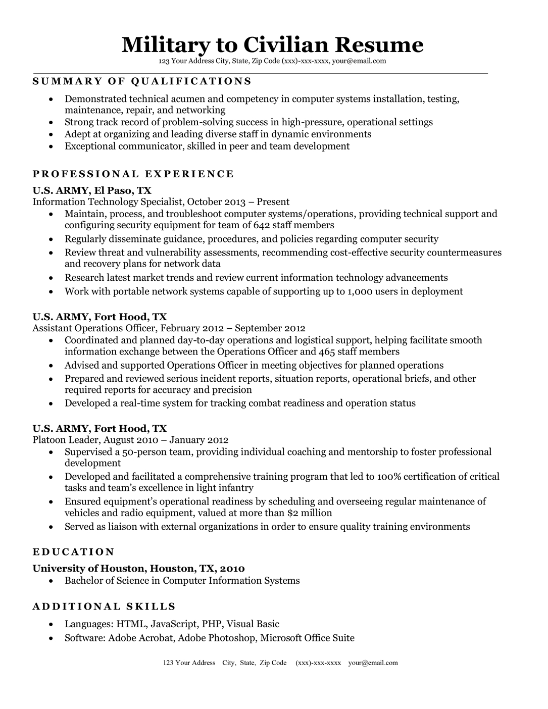 Military To Civilian Resume Sample Tips Resume Companion for size 1085 X 1404