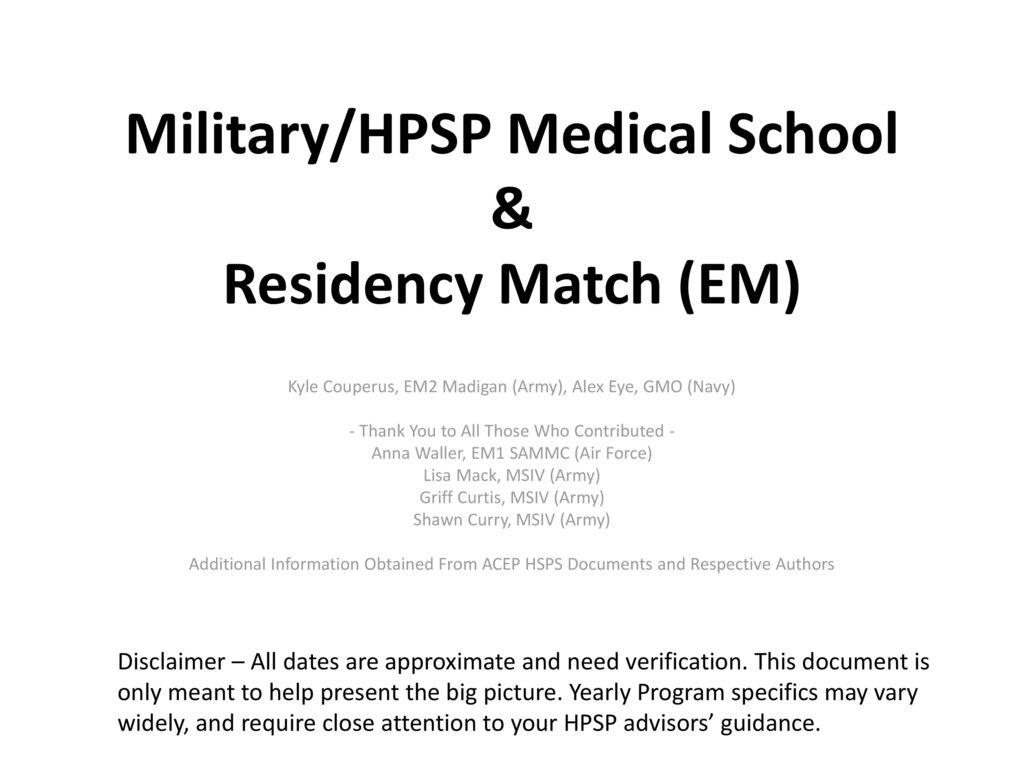 Militaryhpsp Medical School Residency Match Em Ppt regarding proportions 1024 X 768