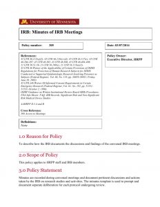 Minutes Of Irb Meetings Institutional Review Board in size 791 X 1024